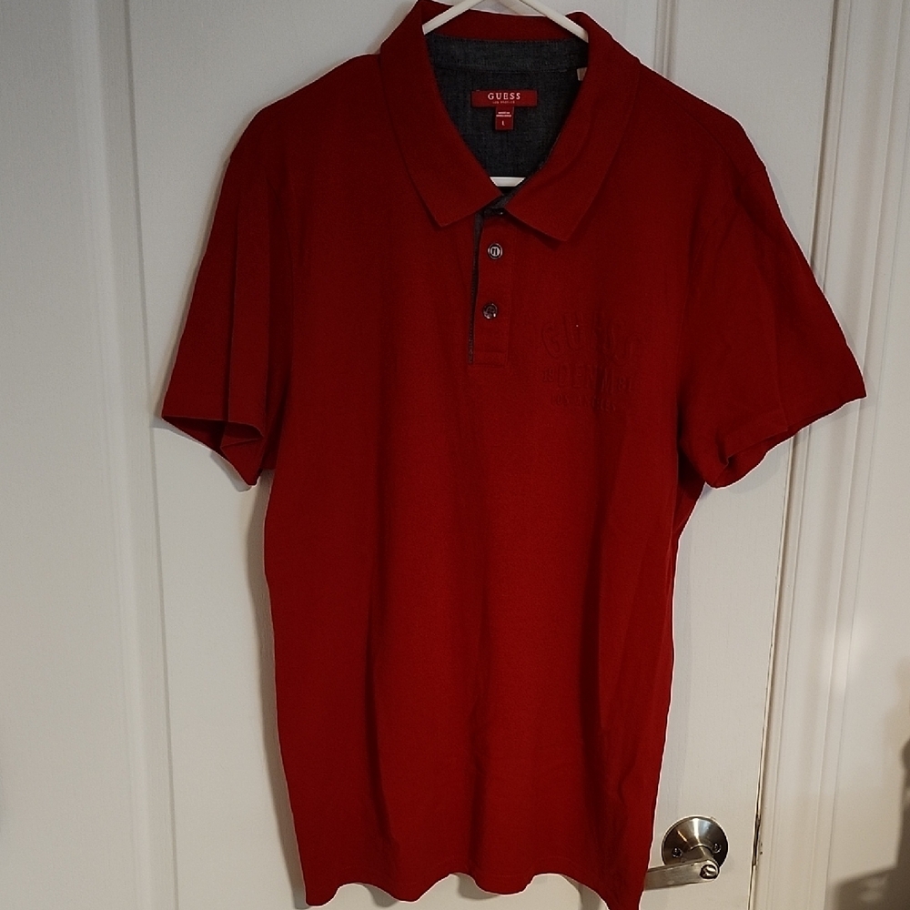 Guess Men's Bold Red Polo Shirt